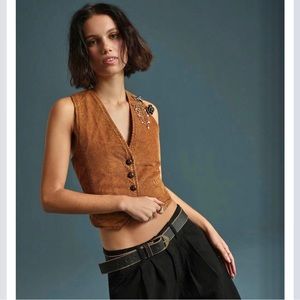 FREE PEOPLE West of Melrose Corduroy Vest.  100% cotton.